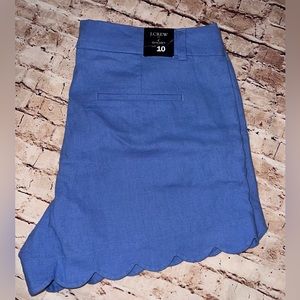 NWT JCrew Chino Scallop Shorts, Size 10